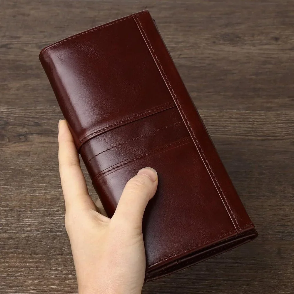 Slim Wallets for Women RFID Blocking Long Ladies Wallet Bifold Womens Leather Wa
